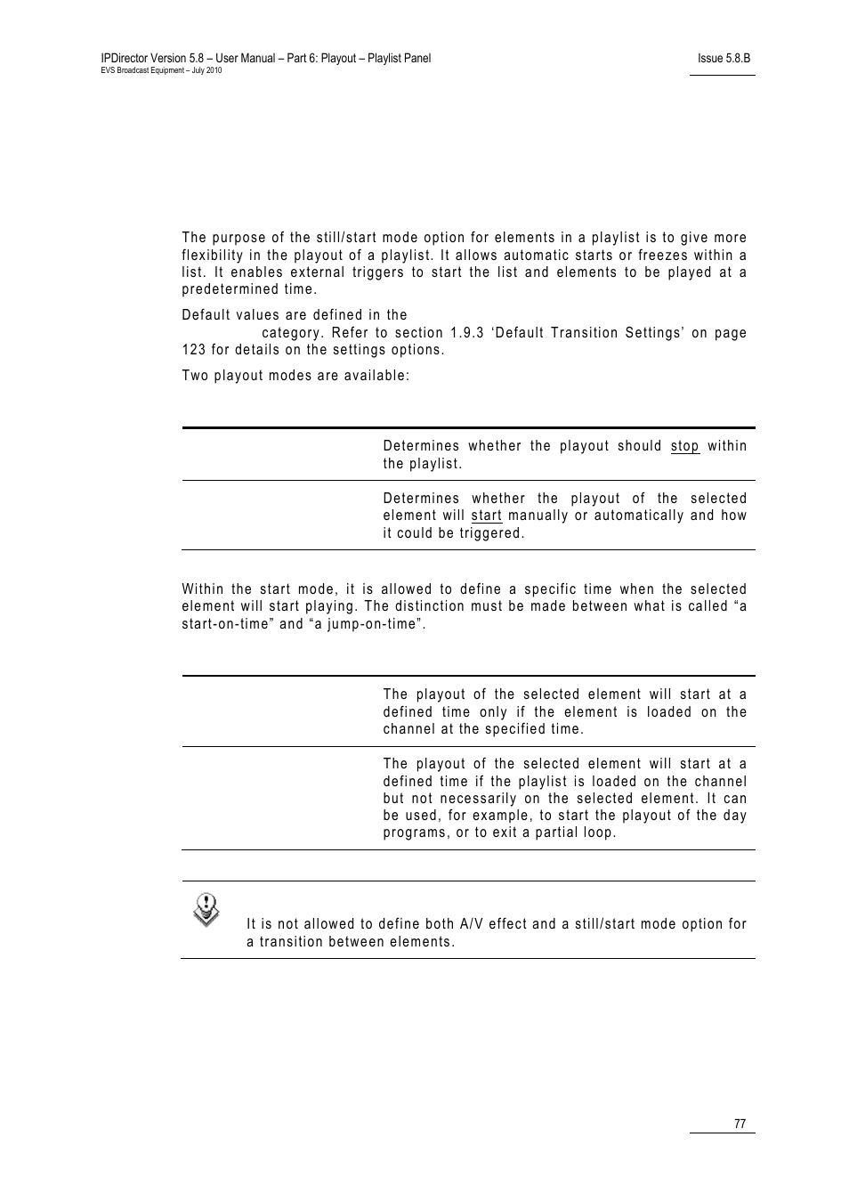 Purpose, Topping and, Tarting | Utomatically the, Layout of a, Laylist | EVS IPDirector Version 5.8 - July 2010 Part 6 User's Manual User Manual | Page 88 / 178