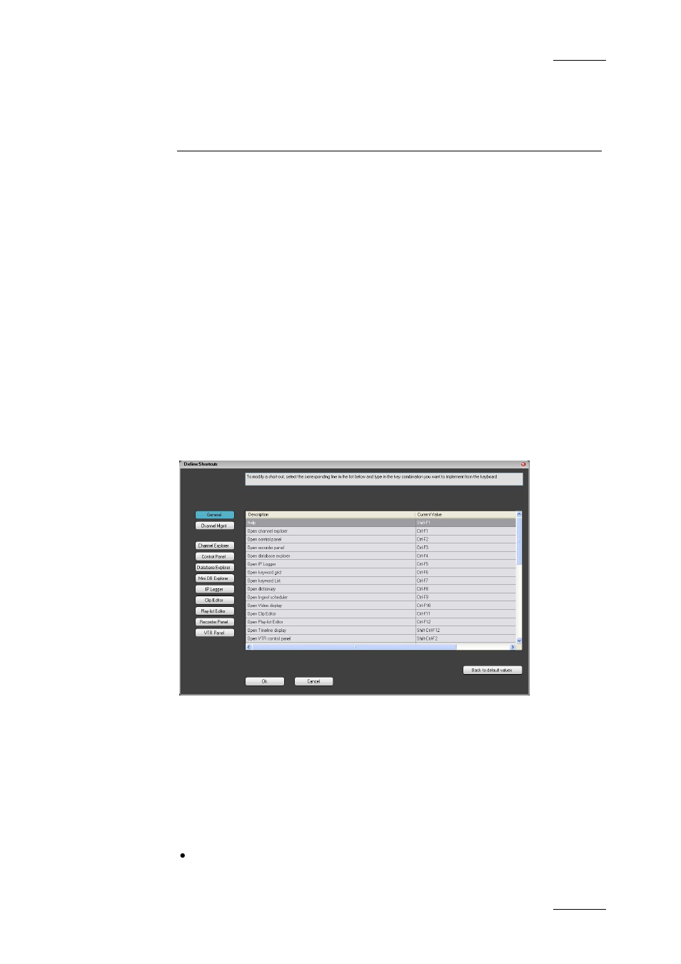 System management, 1 shortcut definition, 1 introduction | 2 how to change a shortcut setting, Introduction, How to change a shortcut setting | EVS IPDirector Version 4.4 - March 2008 Part 4 User's Manual User Manual | Page 10 / 28