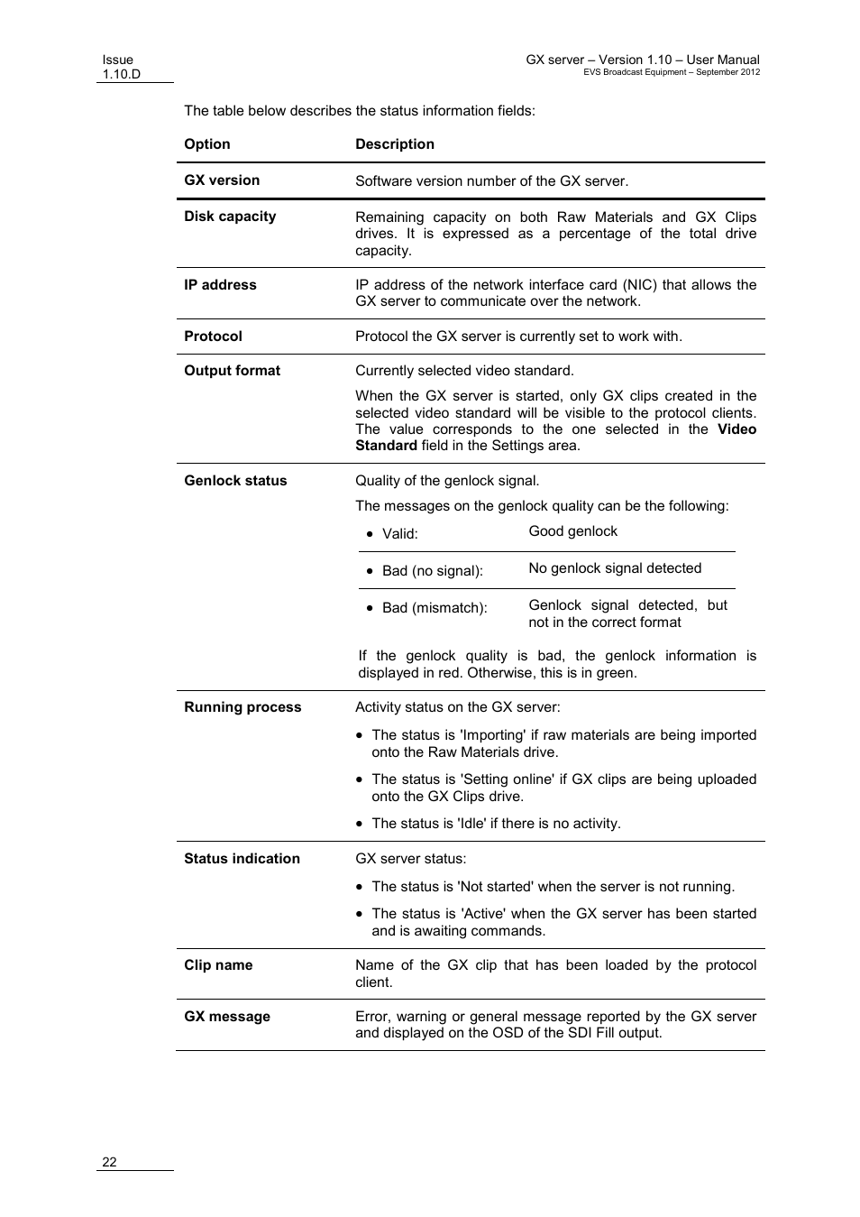 EVS GX Version 1.10 User’s Manual User Manual | Page 30 / 74