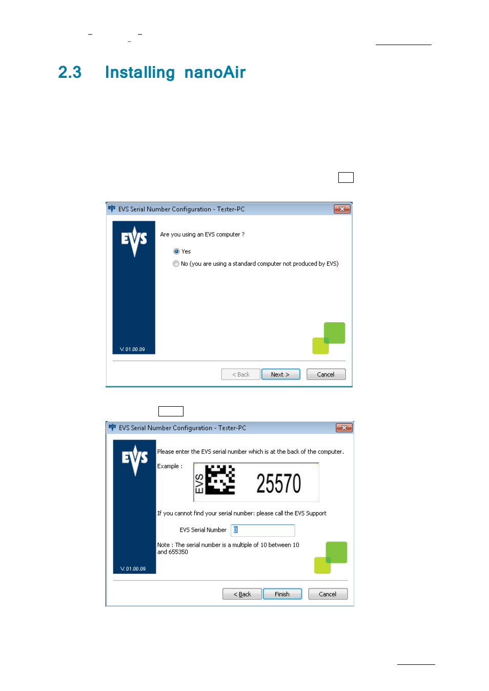 Installing nanoair, 3 installing nanoair | EVS nanoAir Version 1.0 - April 2013 User Manual | Page 11 / 98