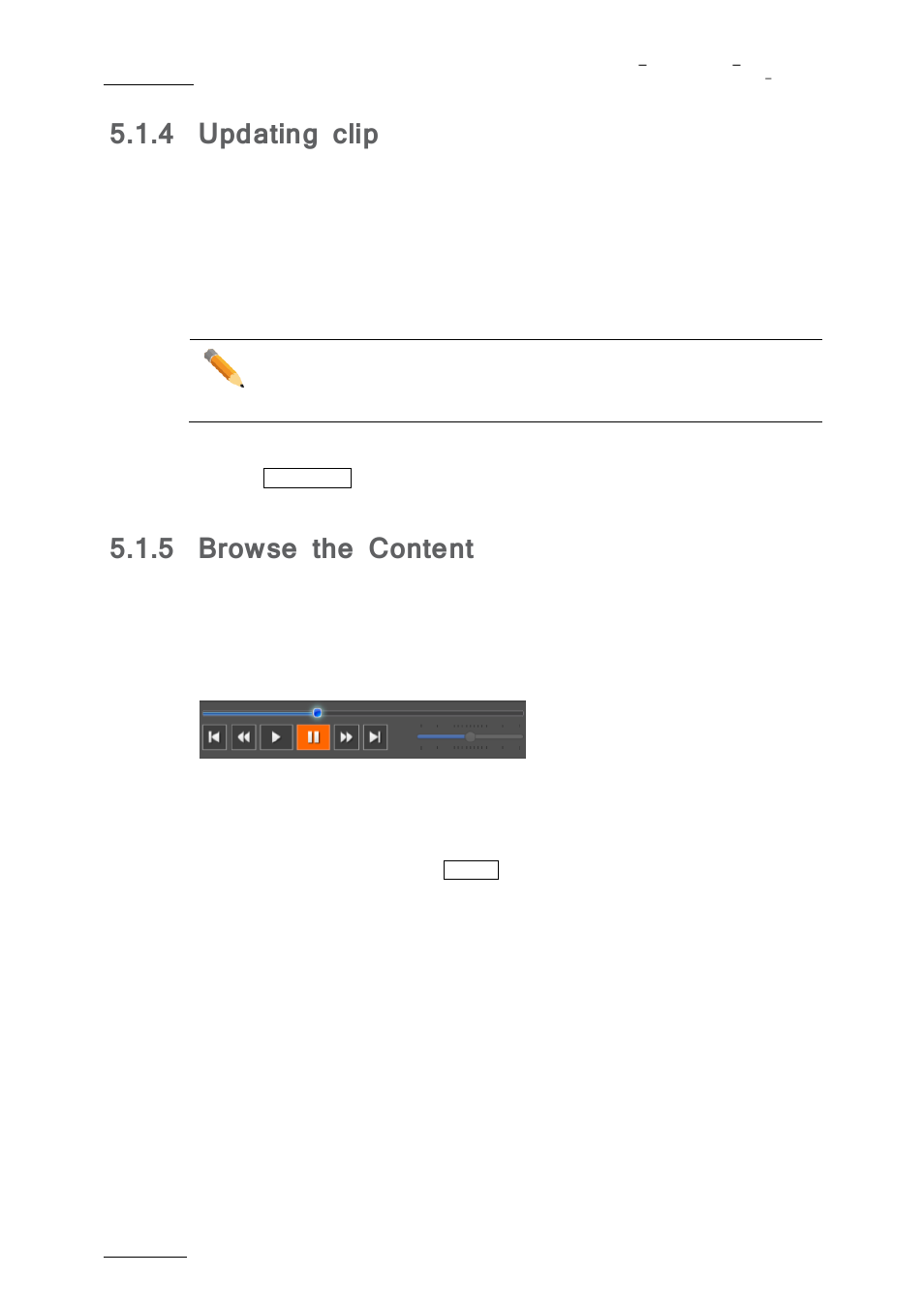 Updating clip, Browse the content, 4 updating clip | 5 browse the content, Using the shuttle bar, Typing value into server tc field | EVS nanoAir Version 1.0 - April 2013 User Manual | Page 48 / 98