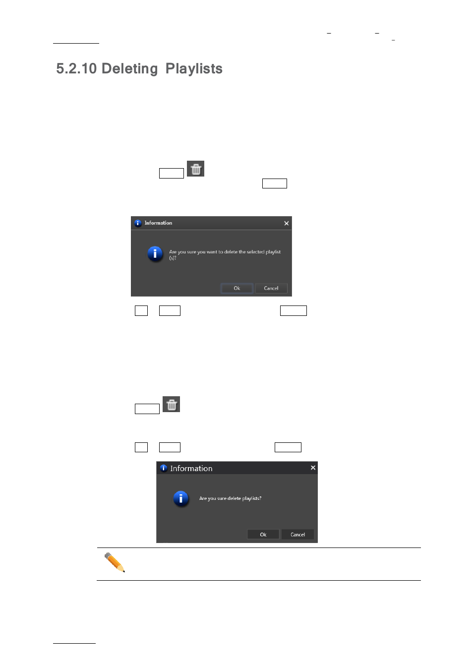 Deleting playlists, 10 deleting playlists, How to delete a playlist | How to delete multiple playlists | EVS nanoAir Version 1.0 - April 2013 User Manual | Page 60 / 98