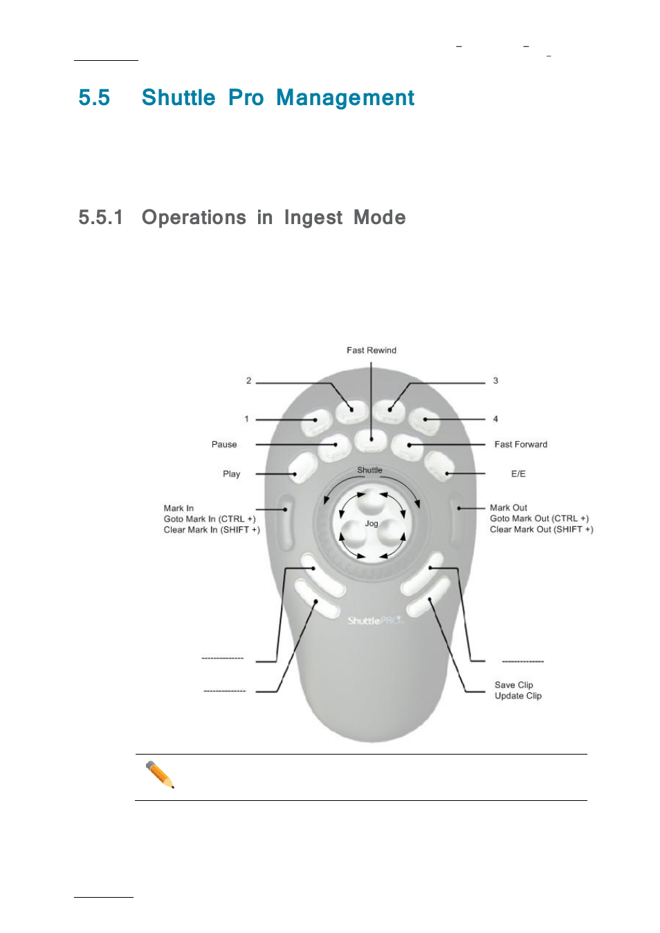 Shuttle pro management, Operations in ingest mode, 5 shuttle pro management | 1 operations in ingest mode, Layout | EVS nanoAir Version 1.0 - April 2013 User Manual | Page 86 / 98