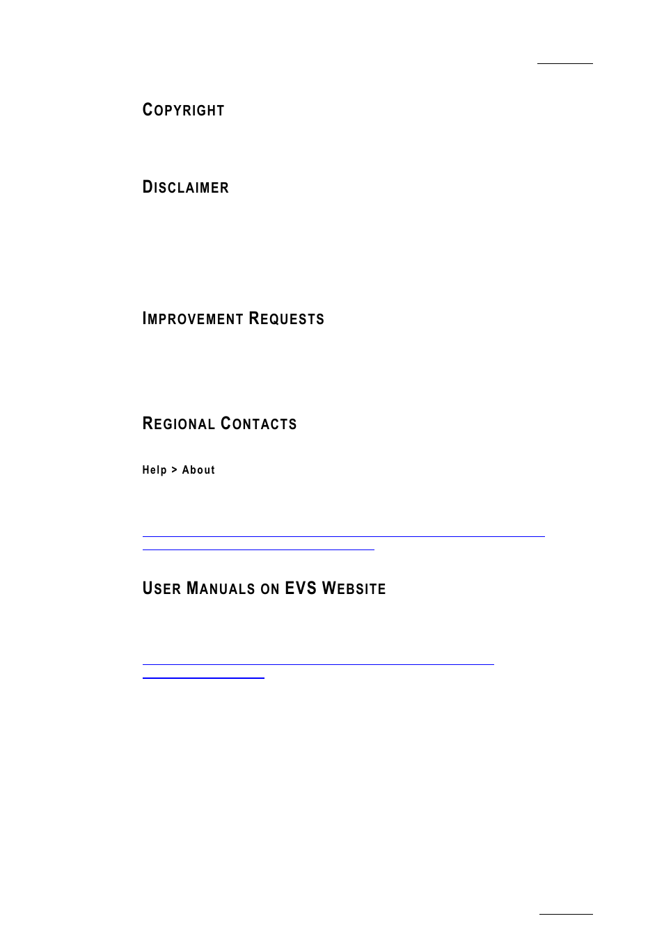 Copyright, Disclaimer, Improvement requests | Regional contacts, User manuals on evs website | EVS XTnano Version 10.03 - July 2010 Configuration Manual User Manual | Page 2 / 63