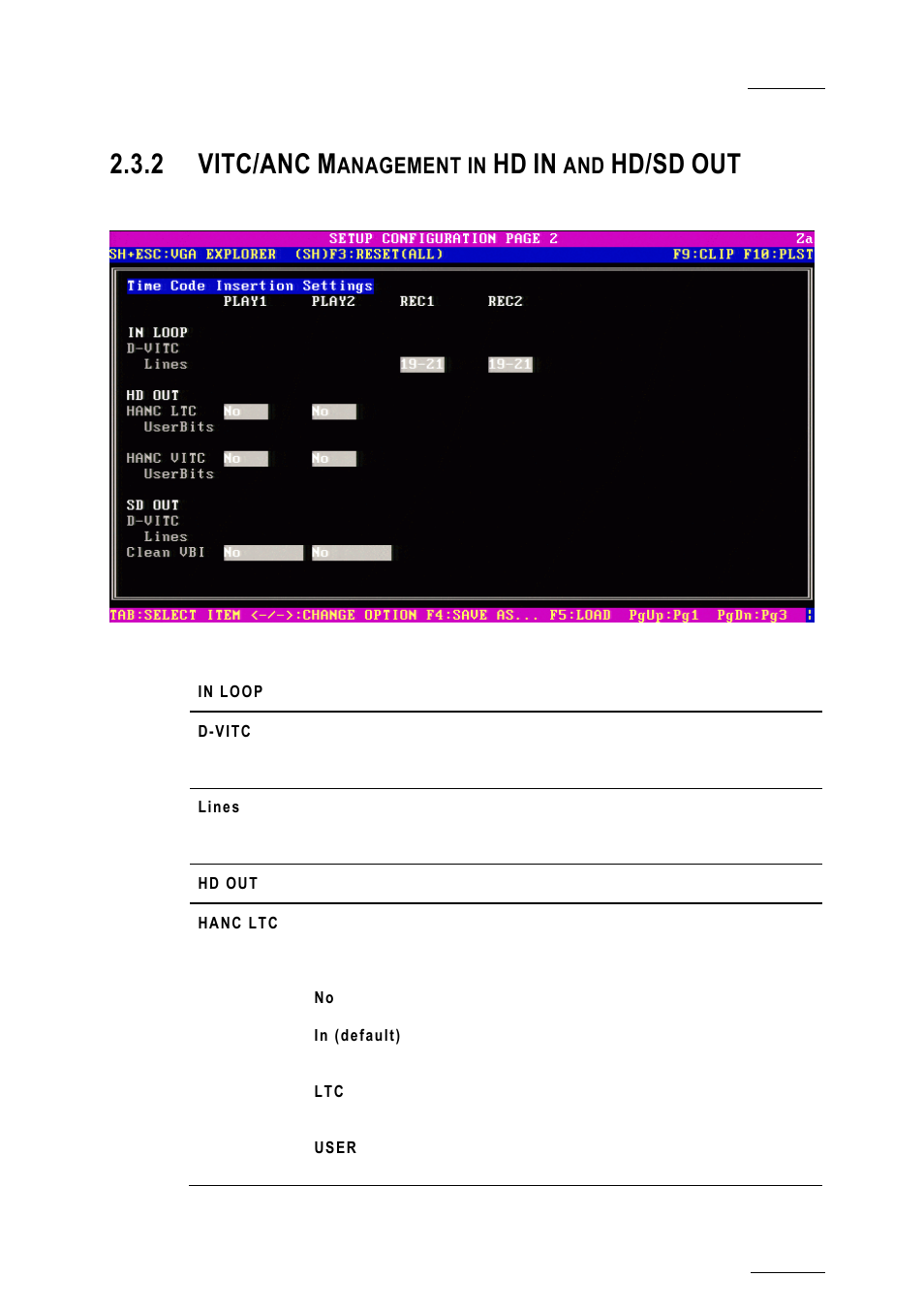 2 vitc/anc management in hd in and hd/sd out, Vitc/anc management in hd in and hd/sd out, 2 vitc/anc | Hd/sd, Anagement in | EVS XTnano Version 10.03 - July 2010 Configuration Manual User Manual | Page 20 / 63