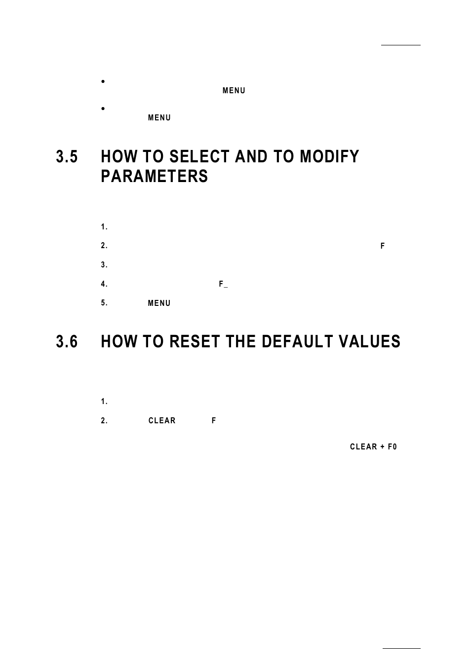 5 how to select and to modify parameters, 6 how to reset the default values, How to select and to modify parameters | How to reset the default values, 5 er, How to select and to modify paramet s | EVS XTnano Version 10.03 - July 2010 Configuration Manual User Manual | Page 38 / 63