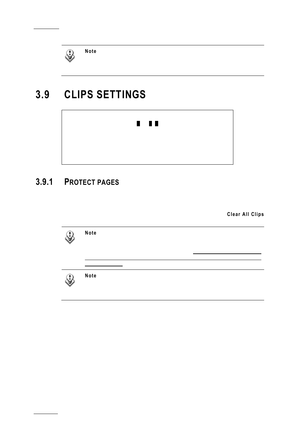 9 clips settings, Clips settings, Rotect pages | EVS XTnano Version 10.03 - July 2010 Configuration Manual User Manual | Page 43 / 63