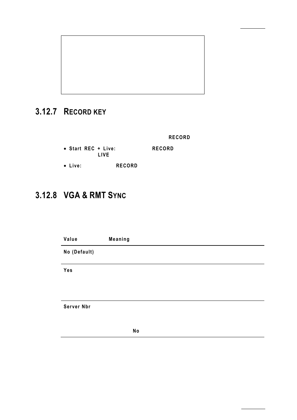 7 record key, 8 vga & rmt sync, Record key | Vga & rmt sync, 8 vga, Ecord key | EVS XTnano Version 10.03 - July 2010 Configuration Manual User Manual | Page 54 / 63