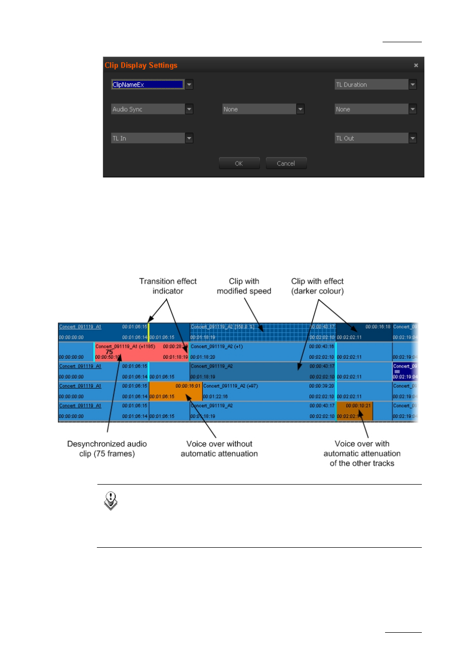 6 color representation on the timeline display, Overview, Color representation on the timeline display | Olor, Epresentation on the, Imeline, Isplay | EVS XEDIO CleanEdit Version 4.1 - December 2011 User Manual User Manual | Page 101 / 246