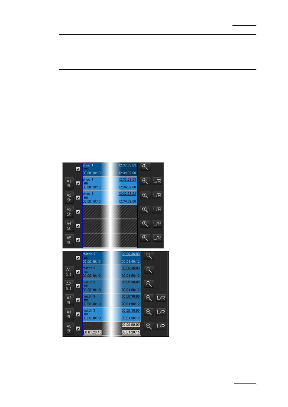 Introduction, Audio track selection and settings in the timeline, On 6.5.9 ‘audio track selection and | Settings in the timeline, Age 93, Udio, Rack, Election and, Ettings in the, Imeline | EVS XEDIO CleanEdit Version 4.1 - December 2011 User Manual User Manual | Page 107 / 246