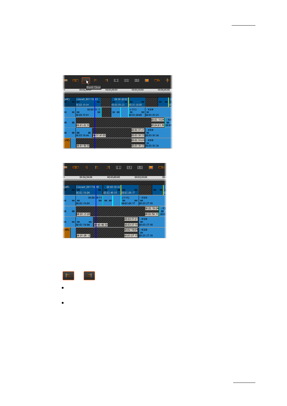Example, Before, After | 3 aligning elements on a reference element, Aligning elements on a reference element, Ligning, Lements on a, Eference, Lement | EVS XEDIO CleanEdit Version 4.1 - December 2011 User Manual User Manual | Page 137 / 246
