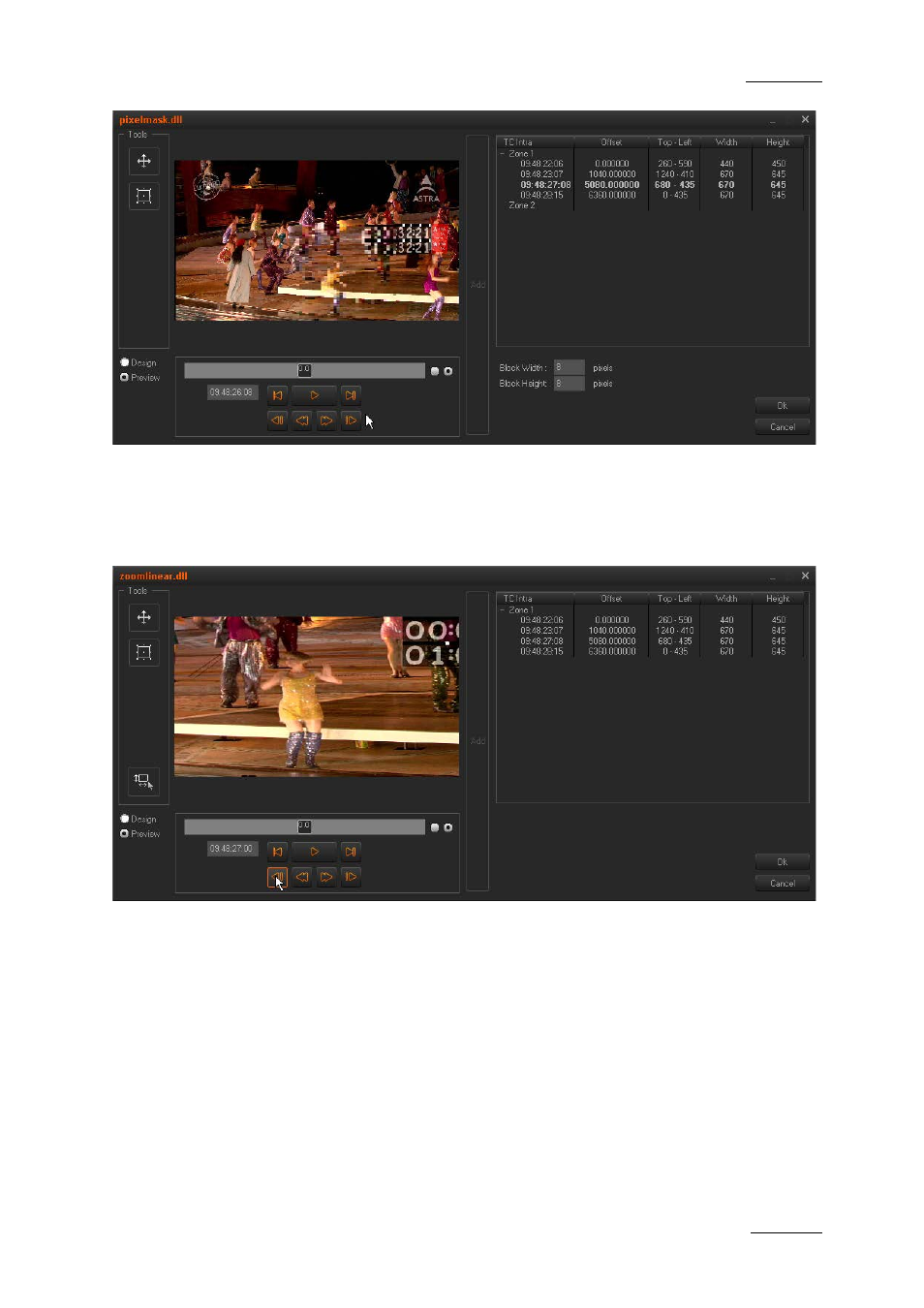 Zoom linear, 5 adding key frames for an effect, Adding key frames for an effect | Dding, Rames for an, Ffect | EVS XEDIO CleanEdit Version 4.1 - December 2011 User Manual User Manual | Page 167 / 246