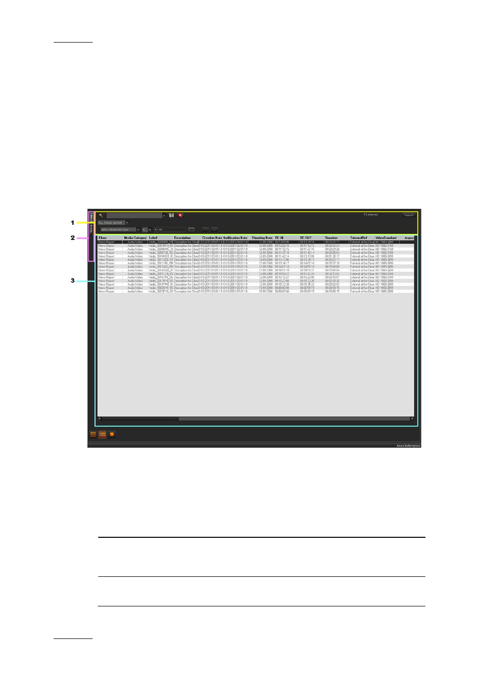 4 list view in the workspace area, Purpose, Overview | List view in the workspace area, Iew in the, Orkspace | EVS XEDIO CleanEdit Version 4.1 - December 2011 User Manual User Manual | Page 178 / 246