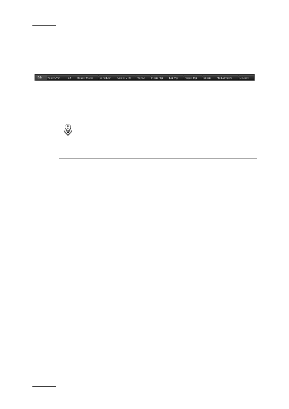 4 tabs in the work area, 1 introduction, 2 selecting a tab in the work area | Tabs in the work area, Introduction, Selecting a tab in the work area, 4 ‘tabs in the work area, Age 4, Ntroduction, Electing a | EVS XEDIO CleanEdit Version 4.1 - December 2011 User Manual User Manual | Page 18 / 246