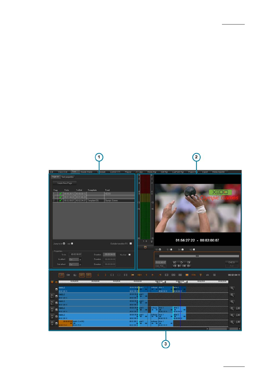 3 adding integrated text and graphics, 1 introduction, 2 text tab overview | Adding integrated text and graphics, Introduction, Text tab overview, 3 ‘adding integrated text and, Graphics | EVS XEDIO CleanEdit Version 4.1 - December 2011 User Manual User Manual | Page 213 / 246