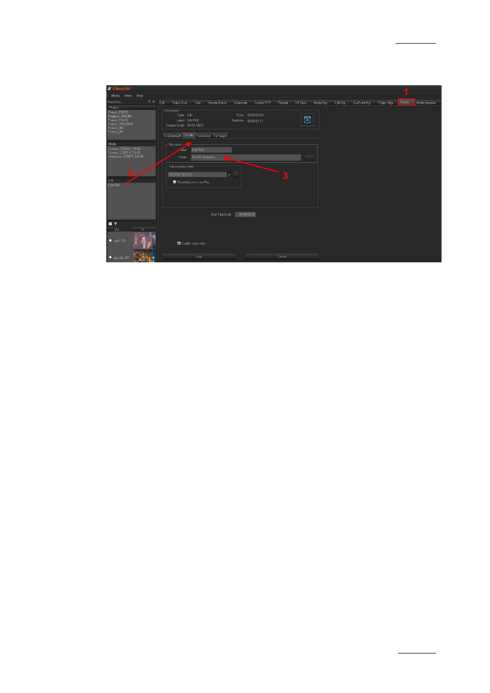 2 loading an edit or a media on the export tab, Loading an edit or a media on the export tab, Oading an | Dit or a, Edia on the, Xport | EVS XEDIO CleanEdit Version 4.1 - December 2011 User Manual User Manual | Page 233 / 246