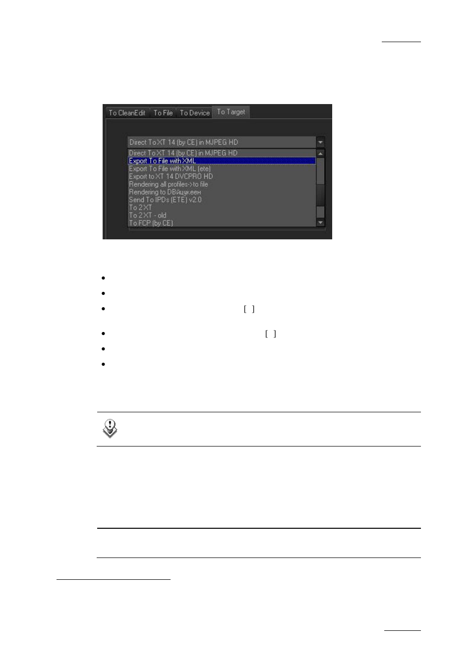 Export information zone, Xport, Nformation | EVS XEDIO CleanEdit Version 4.1 - December 2011 User Manual User Manual | Page 239 / 246