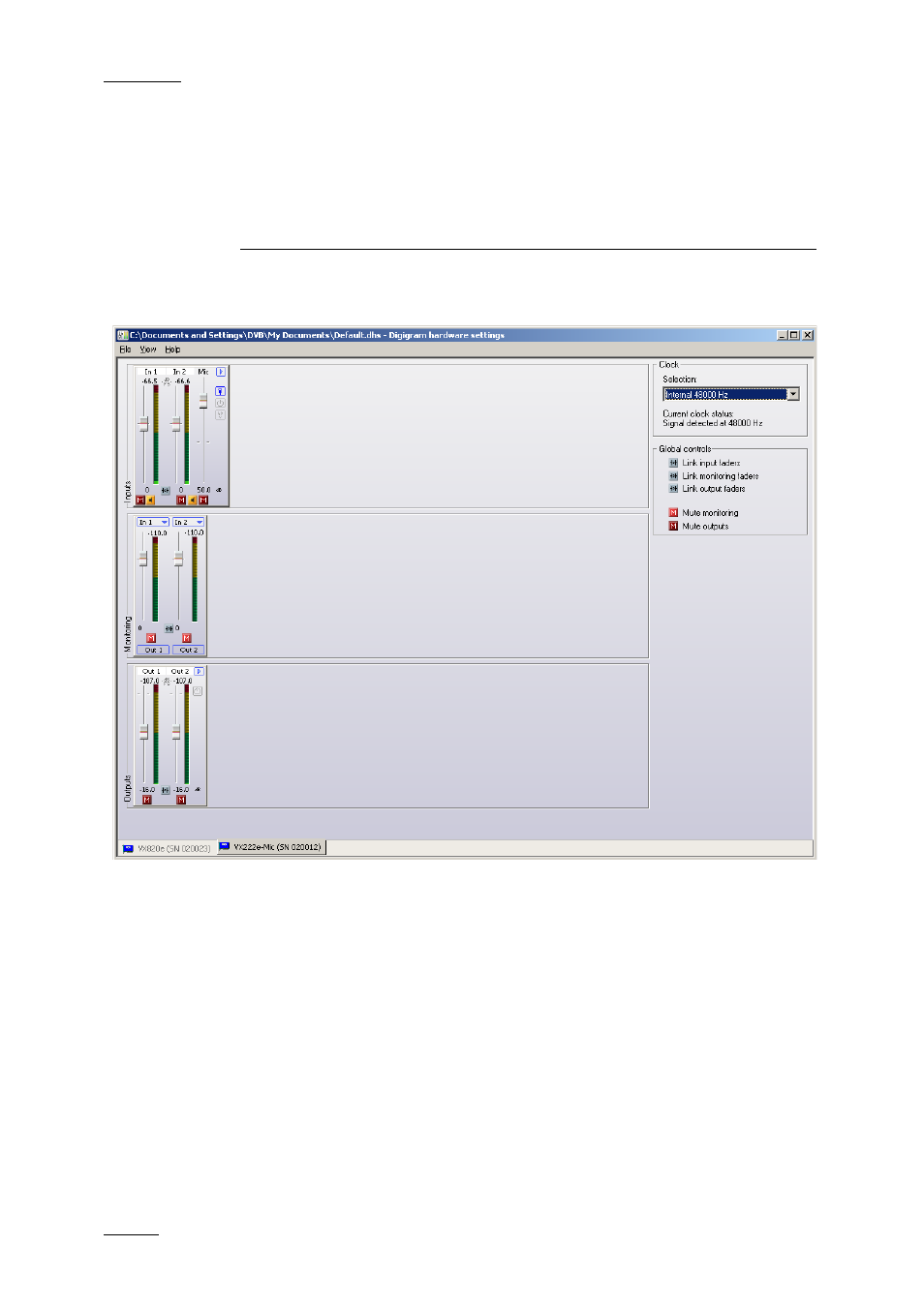 Settings for a stereo board, Appendix 3 – digigram hardware settings | EVS XEDIO CleanEdit Version 4.1 - December 2011 User Manual User Manual | Page 244 / 246