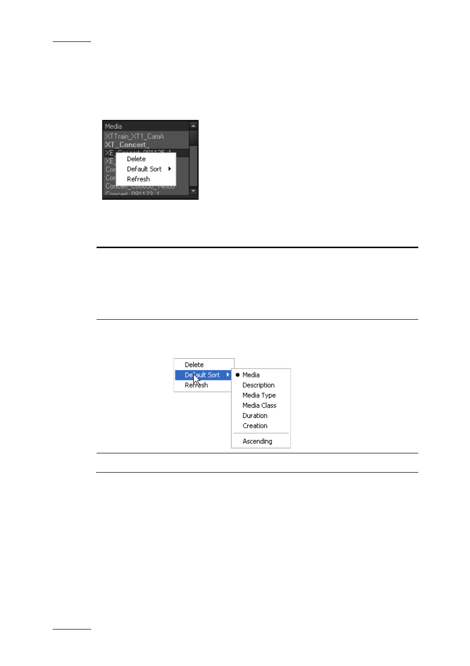 3 media contextual menu, Media contextual menu, Edia | Ontextual | EVS XEDIO CleanEdit Version 4.1 - December 2011 User Manual User Manual | Page 58 / 246