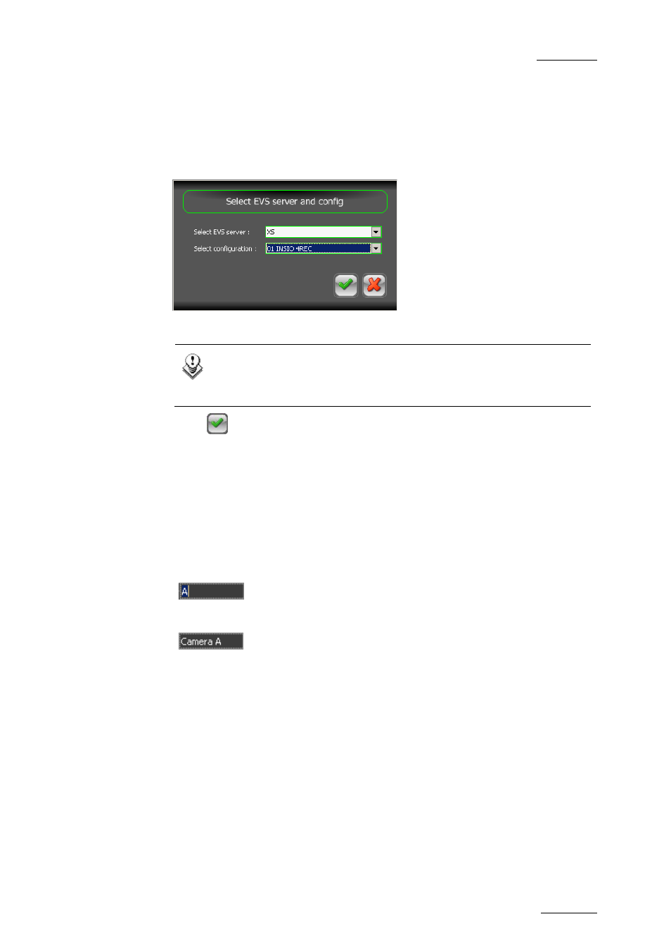 How to select evs server recorder channels, How to rename recorder channels with camera names | EVS INSIO Version 1.0 - October 2009 User's Manual User Manual | Page 24 / 92
