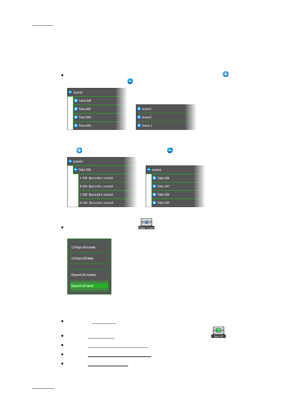 Selecting clips from the clip list tabs, Clips view, Clips selection | EVS INSIO Version 1.0 - October 2009 User's Manual User Manual | Page 81 / 92