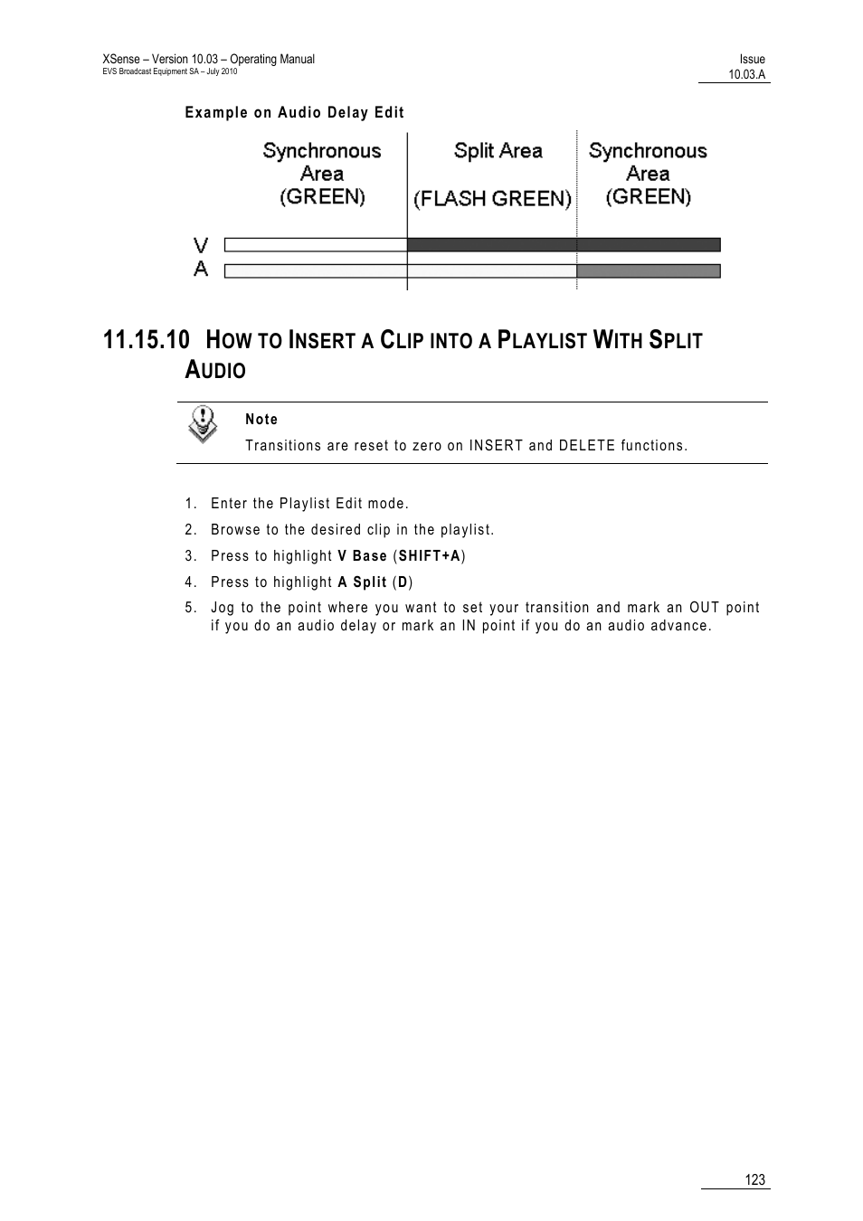 Example on audio delay edit, 10 h | EVS XSense Version 10.03 - July 2010 Operating Manual User Manual | Page 132 / 161