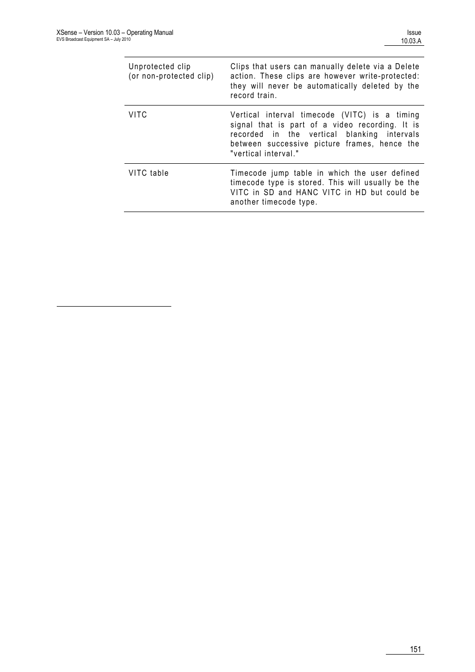 EVS XSense Version 10.03 - July 2010 Operating Manual User Manual | Page 160 / 161
