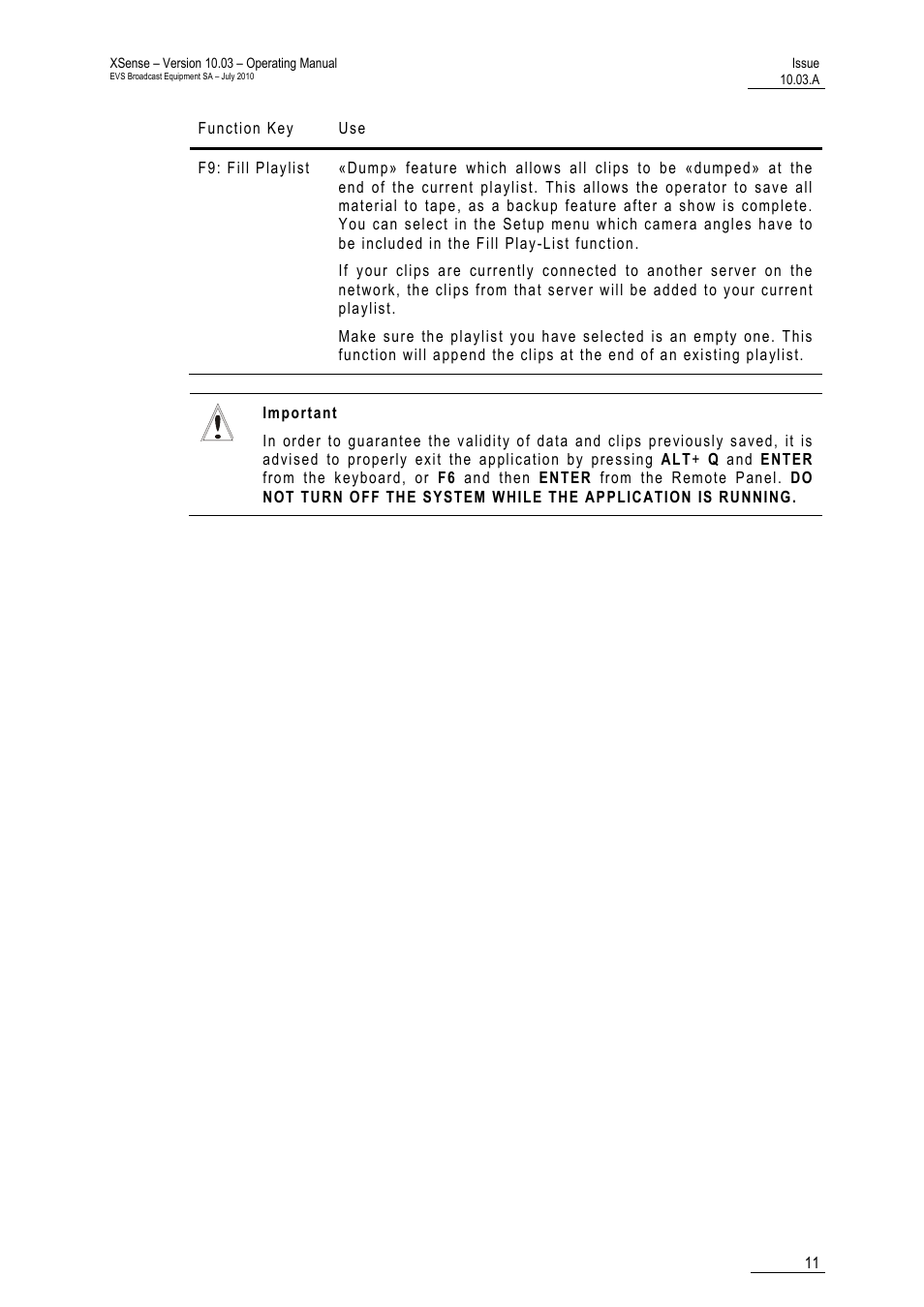 EVS XSense Version 10.03 - July 2010 Operating Manual User Manual | Page 20 / 161