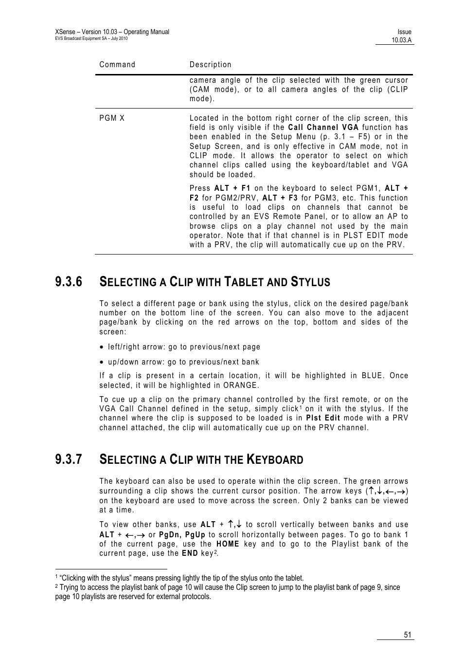 6 selecting a clip with tablet and stylus, 7 selecting a clip with the keyboard, Stylus | Electing a, Lip with, Ablet and, Tylus, Lip with the, Eyboard | EVS XSense Version 10.03 - July 2010 Operating Manual User Manual | Page 60 / 161