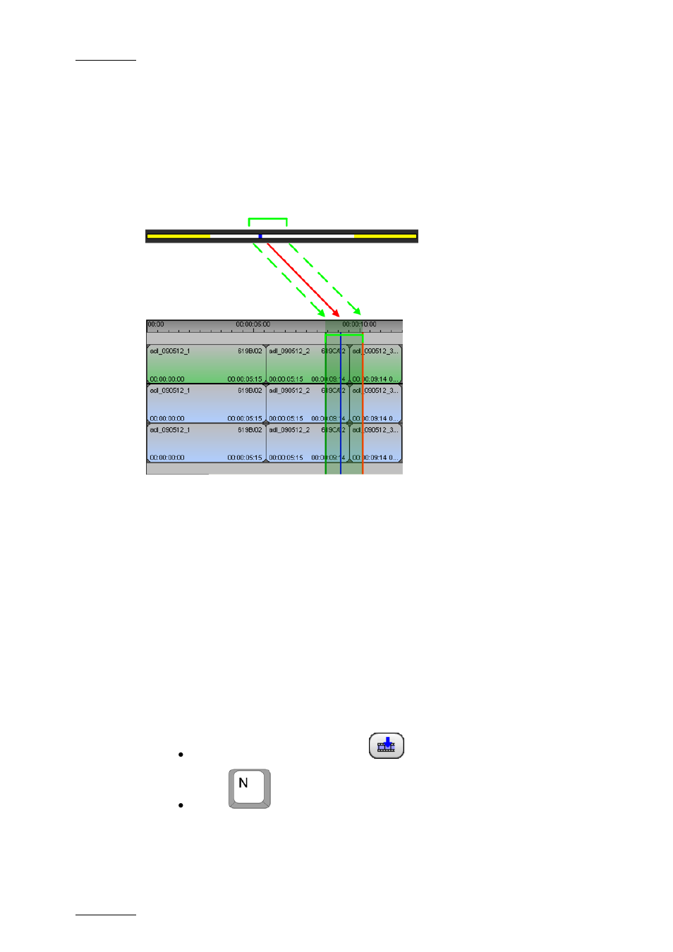 Replacing timeline parts from mark in to mark out, Description, Procedure | EVS IPDirector Version 5.9 - January 2011 Part 8 User’s Manual User Manual | Page 112 / 234