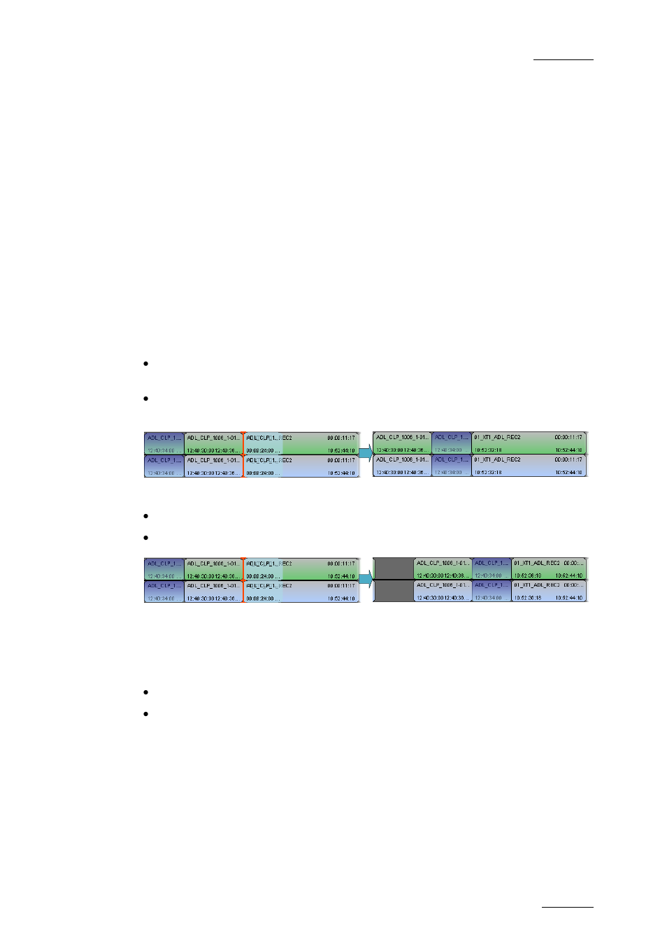 7 moving elements within the timeline, 1 introduction, Move in insert or overwrite mode | Possible selections and moves, Magnet effect, Moving elements within the timeline, Introduction, Ntroduction | EVS IPDirector Version 5.9 - January 2011 Part 8 User’s Manual User Manual | Page 119 / 234