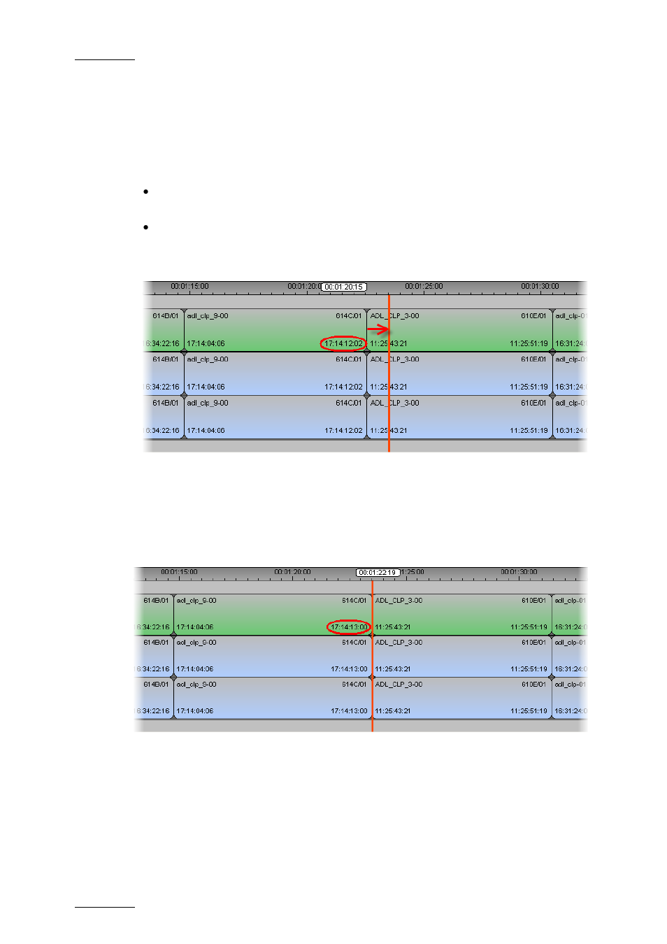 4 extending out in insert or overwrite mode, Before, After extend out in insert mode | Extending out in insert or overwrite mode, Xtending, Nsert or, Verwrite | EVS IPDirector Version 5.9 - January 2011 Part 8 User’s Manual User Manual | Page 128 / 234