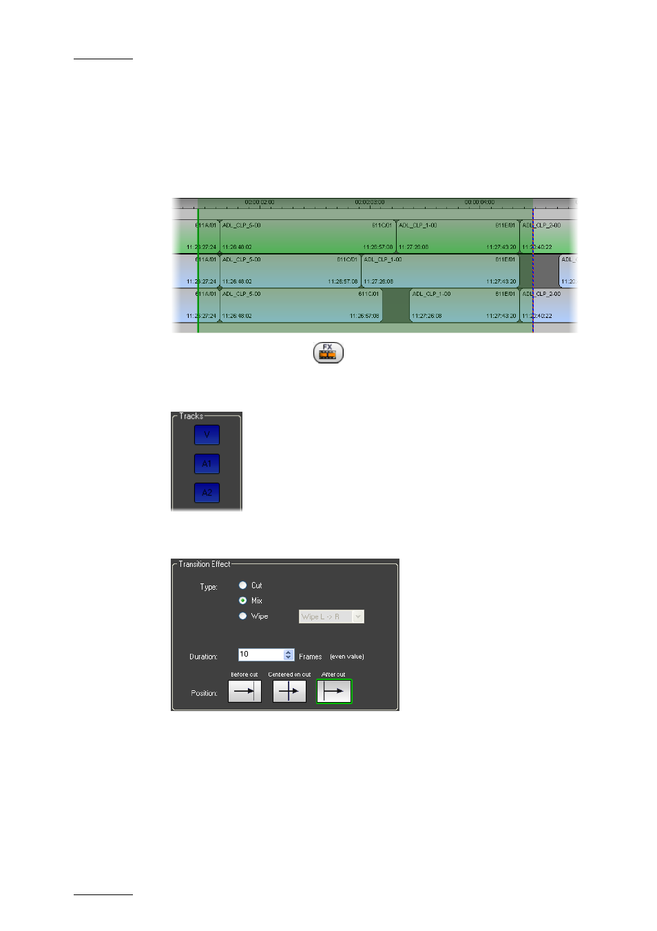 How to add effects to contiguous elements | EVS IPDirector Version 5.9 - January 2011 Part 8 User’s Manual User Manual | Page 174 / 234