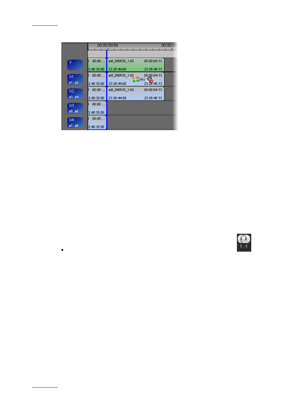 9 audio monitoring, 1 definition, 2 how to access the audio monitoring parameters | Where, Audio monitoring, Definition, How to access the audio monitoring parameters, Adjusting the audio level output to the headphones, 9 (p | EVS IPDirector Version 5.9 - January 2011 Part 8 User’s Manual User Manual | Page 44 / 234