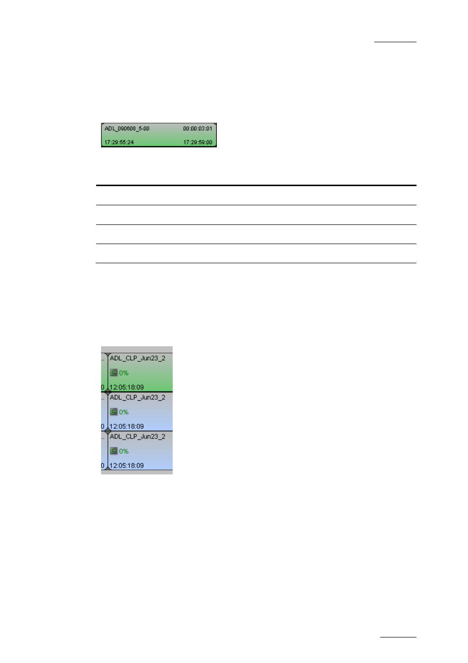 Timeline element, Information displayed, Growing clips | Imeline, Lement | EVS IPDirector Version 5.9 - January 2011 Part 8 User’s Manual User Manual | Page 53 / 234