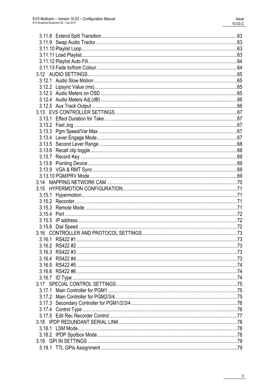EVS MulticamLSM Version 10.03 - July 2010 Configuration Manual User Manual | Page 6 / 97