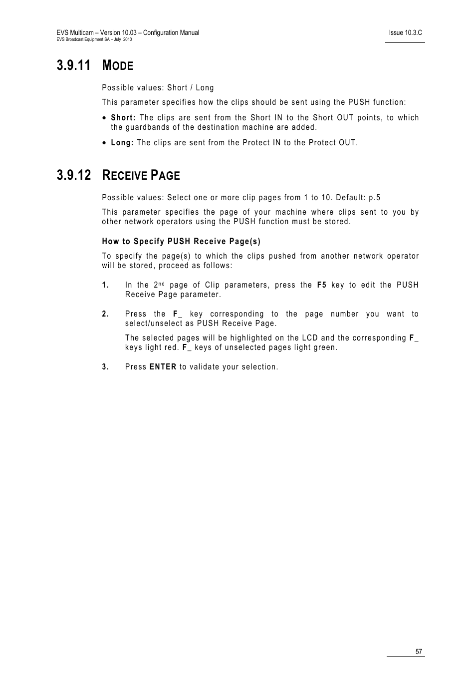 11 mode, 11 m, 12 r | Eceive | EVS MulticamLSM Version 10.03 - July 2010 Configuration Manual User Manual | Page 64 / 97