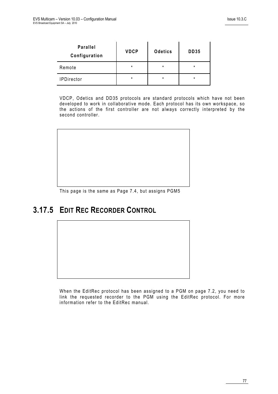 5 edit rec recorder control, Ecorder, Ontrol | EVS MulticamLSM Version 10.03 - July 2010 Configuration Manual User Manual | Page 84 / 97