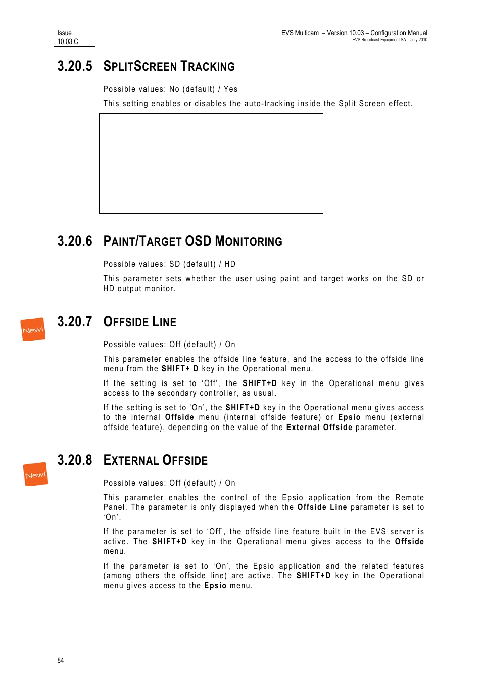 5 splitscreen tracking, 6 paint/target osd monitoring, Offside line | External offside, Ring | EVS MulticamLSM Version 10.03 - July 2010 Configuration Manual User Manual | Page 91 / 97