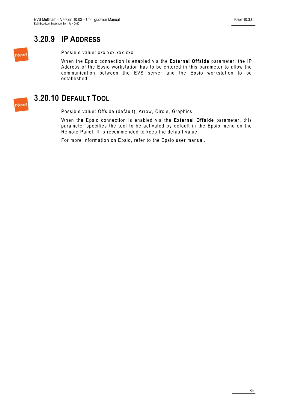 Ip address, Default tool, 9 ip | 10 d, Ddress, Efault | EVS MulticamLSM Version 10.03 - July 2010 Configuration Manual User Manual | Page 92 / 97