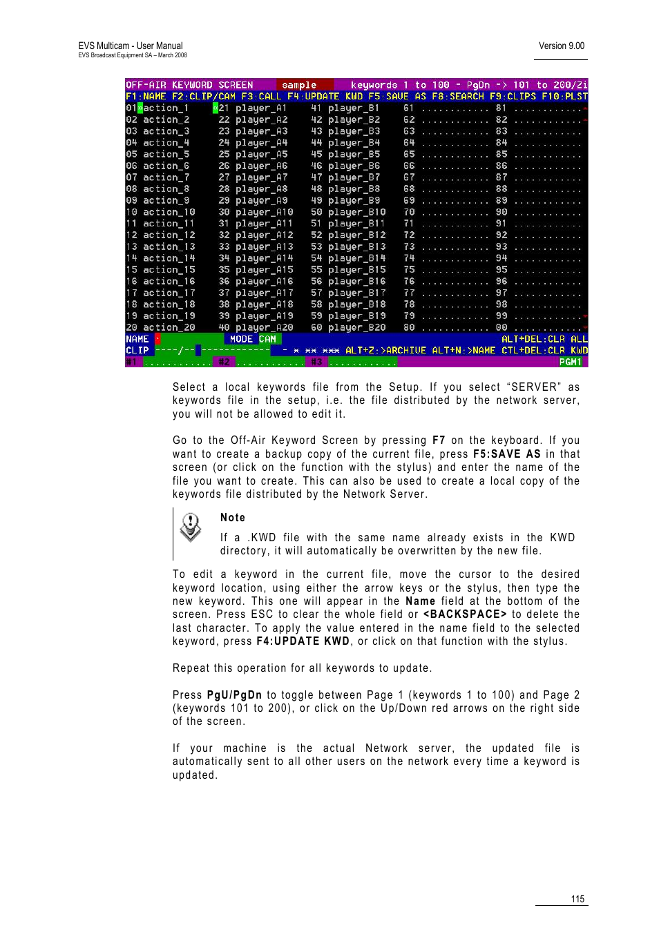 EVS MulticamLSM Version 9.00 - March 2008 User's Manual User Manual | Page 124 / 201