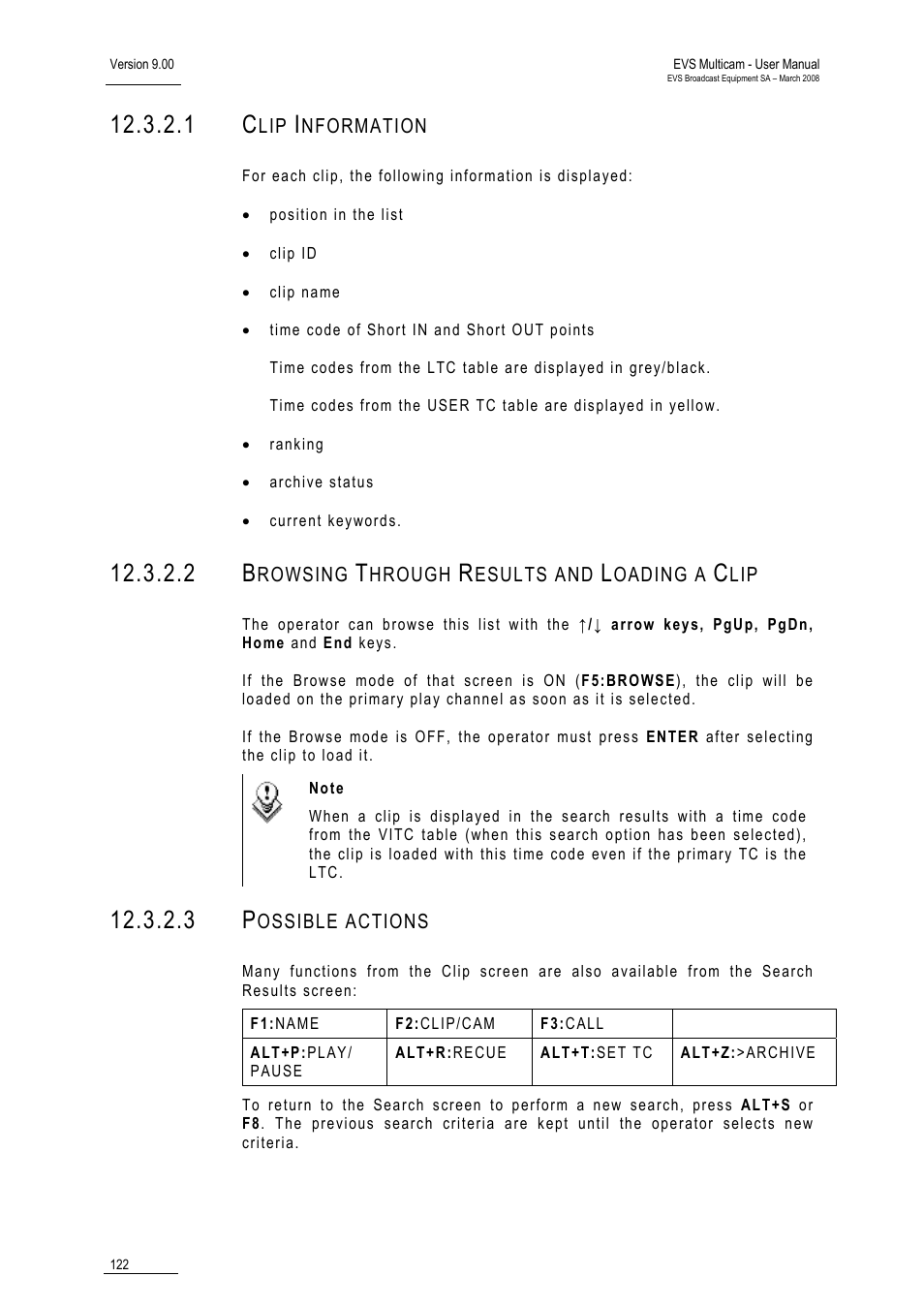 1 clip information, 2 browsing through results and loading a clip, 3 possible actions | EVS MulticamLSM Version 9.00 - March 2008 User's Manual User Manual | Page 131 / 201