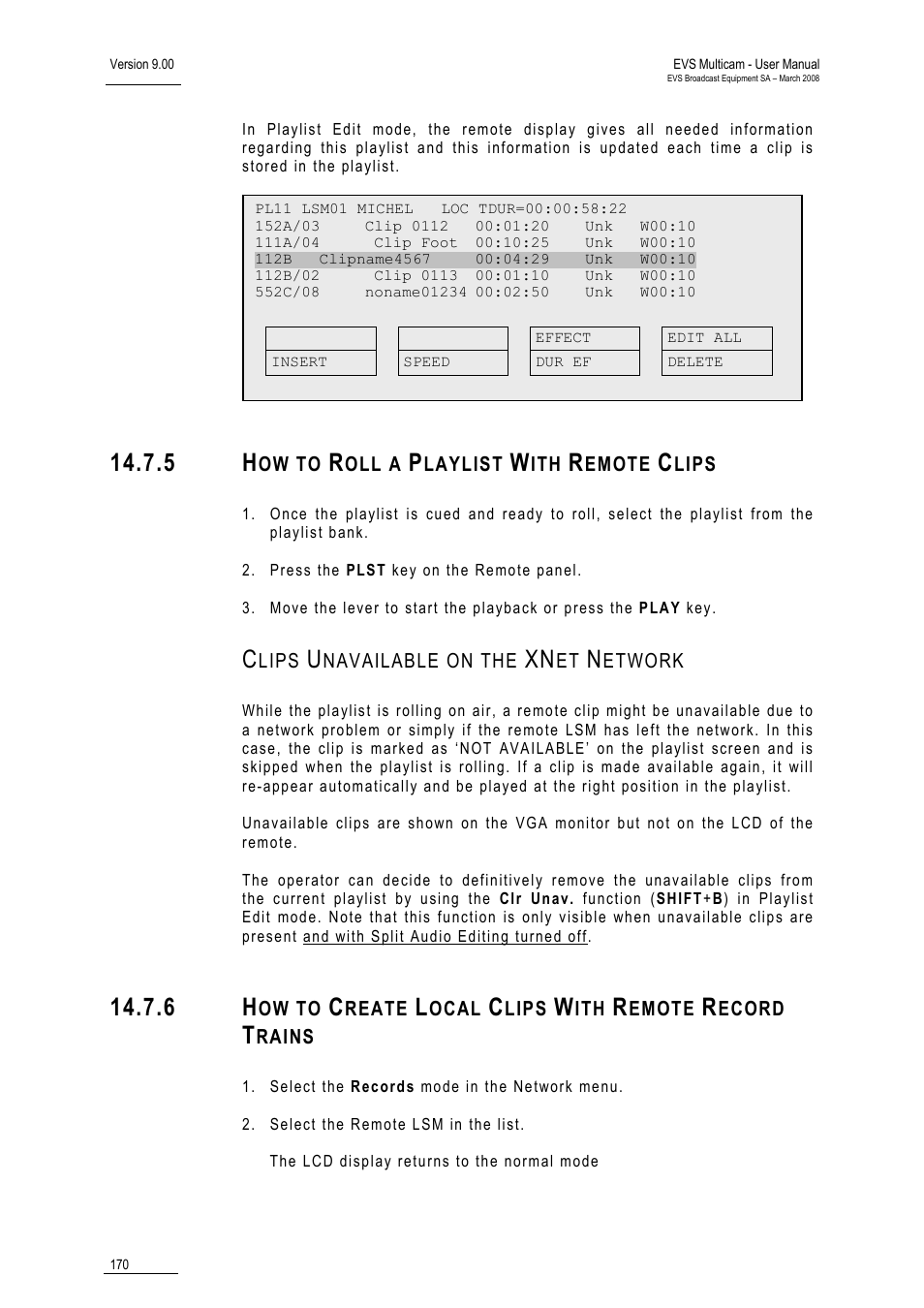 EVS MulticamLSM Version 9.00 - March 2008 User's Manual User Manual | Page 179 / 201