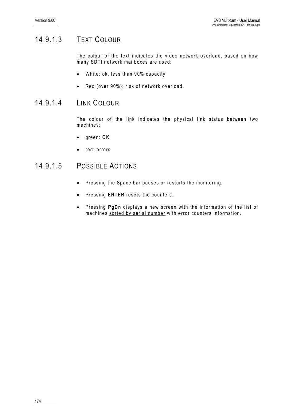 3 text colour, 4 link colour, 5 possible actions | EVS MulticamLSM Version 9.00 - March 2008 User's Manual User Manual | Page 183 / 201