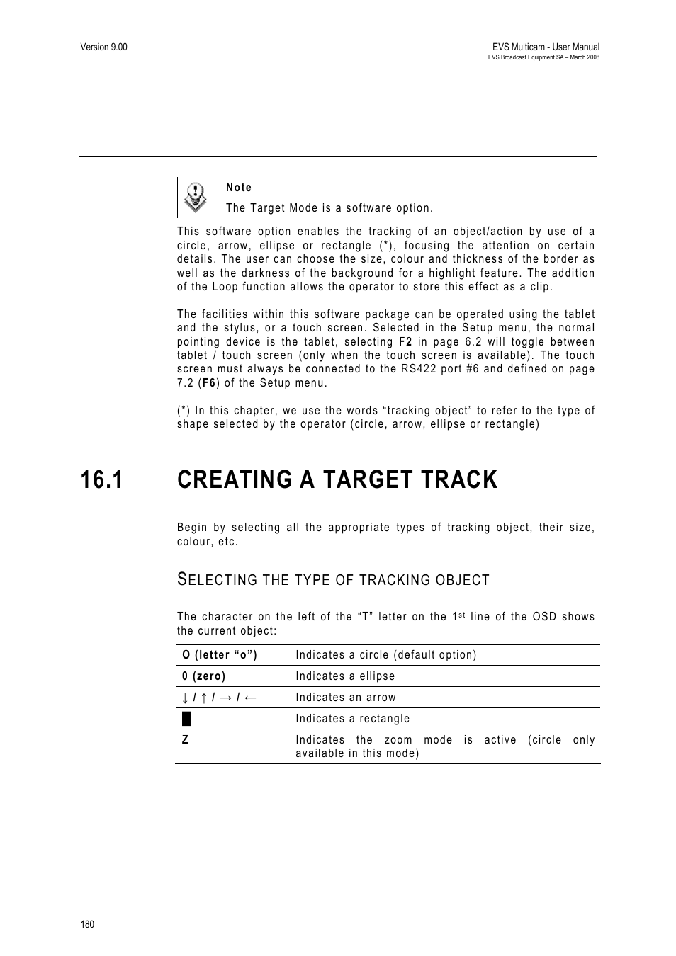 Target mode, 1 creating a target track | EVS MulticamLSM Version 9.00 - March 2008 User's Manual User Manual | Page 189 / 201