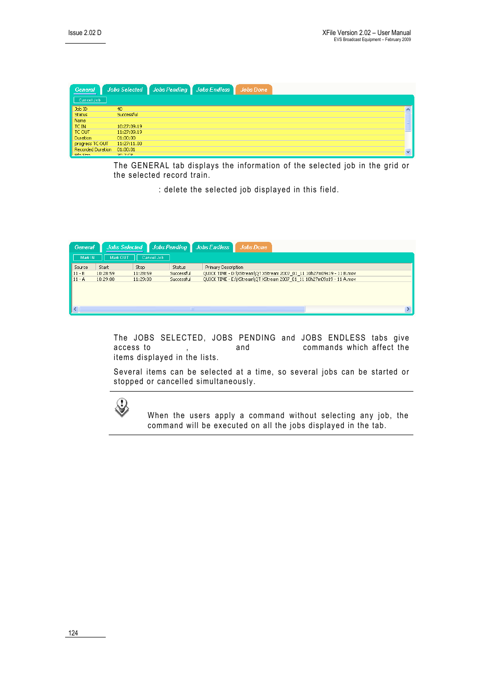 2 general tab, 3 other tabs, Eneral | Ther | EVS Xfile Version 2.02 - February 2009 User Manual User Manual | Page 125 / 189