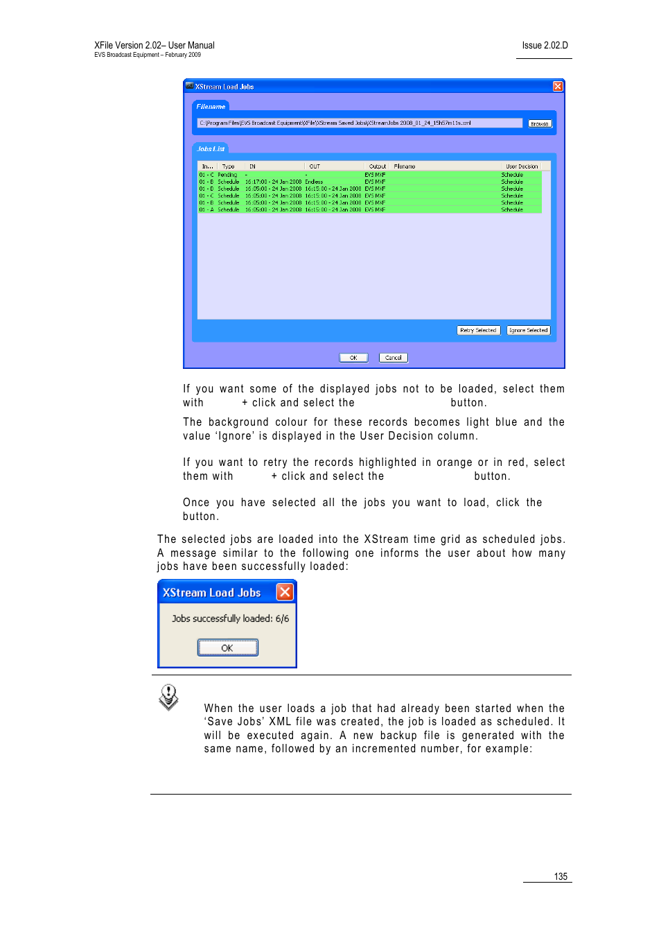 EVS Xfile Version 2.02 - February 2009 User Manual User Manual | Page 136 / 189