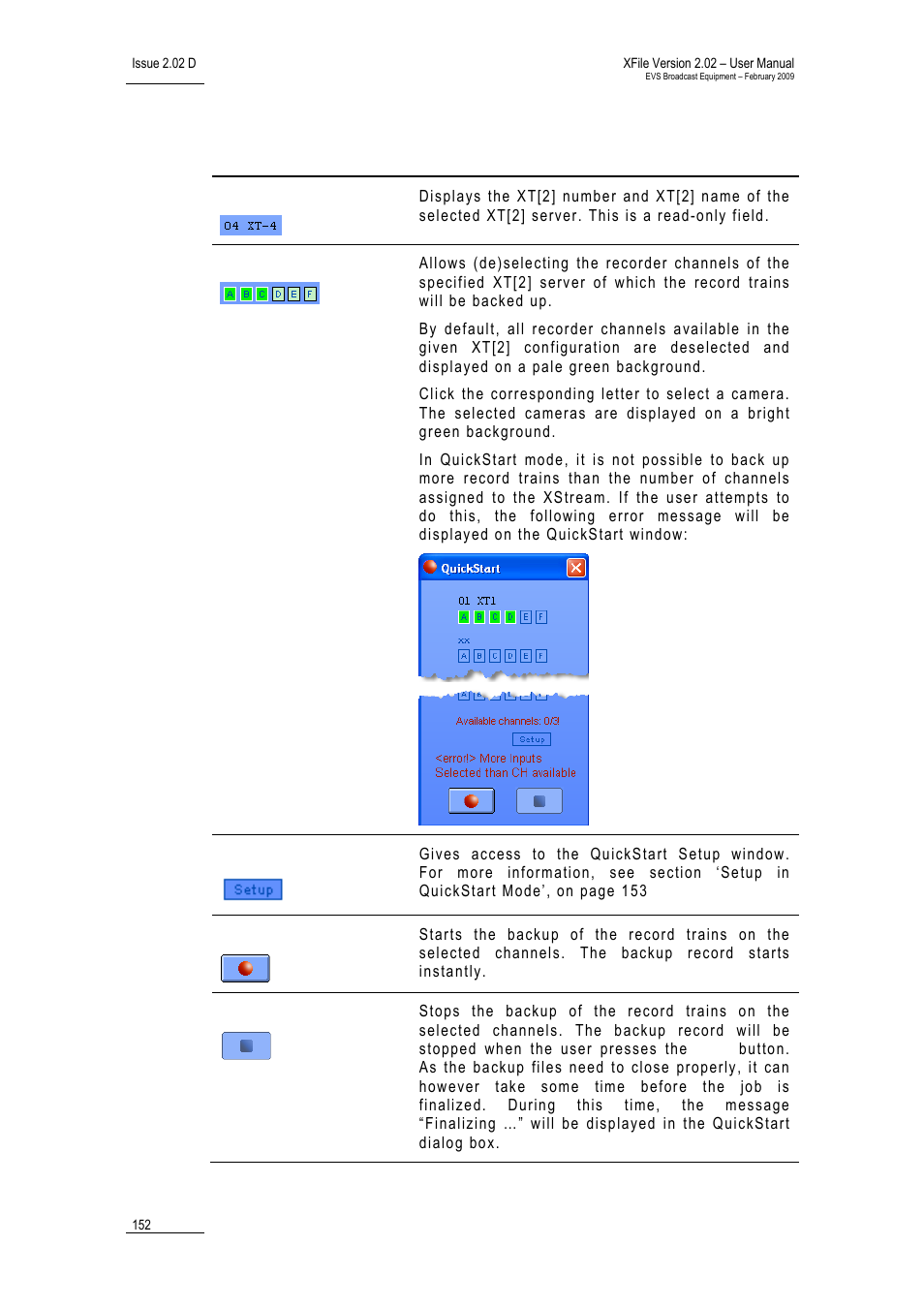 EVS Xfile Version 2.02 - February 2009 User Manual User Manual | Page 153 / 189