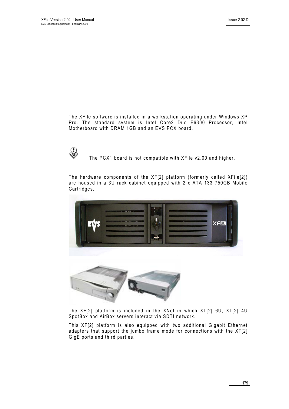 Appendix 1: xf[2] hardware, Hardware description | EVS Xfile Version 2.02 - February 2009 User Manual User Manual | Page 180 / 189