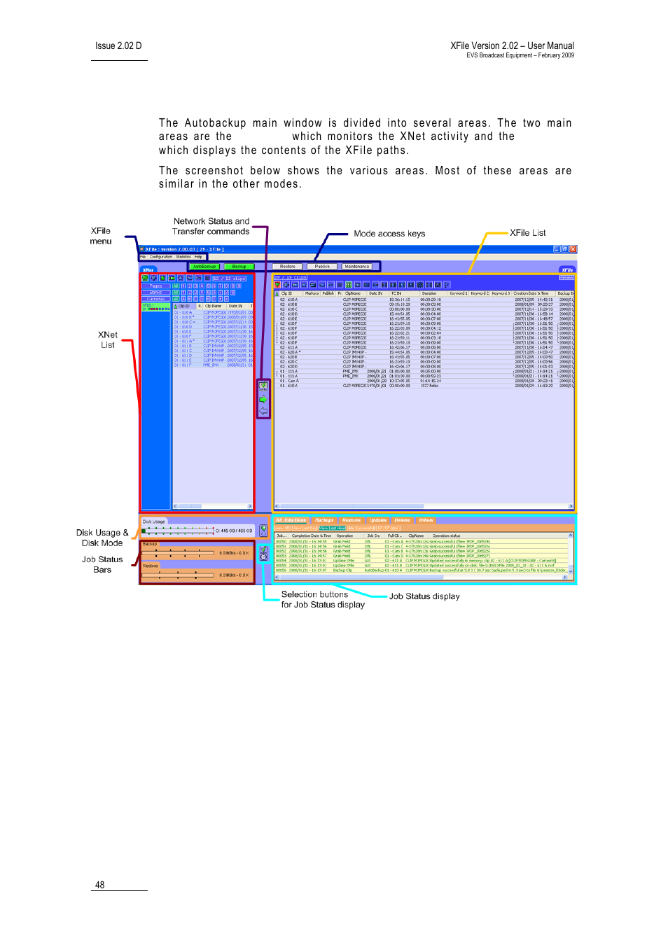 1 autobackup main window, Utobackup, Indow | EVS Xfile Version 2.02 - February 2009 User Manual User Manual | Page 49 / 189